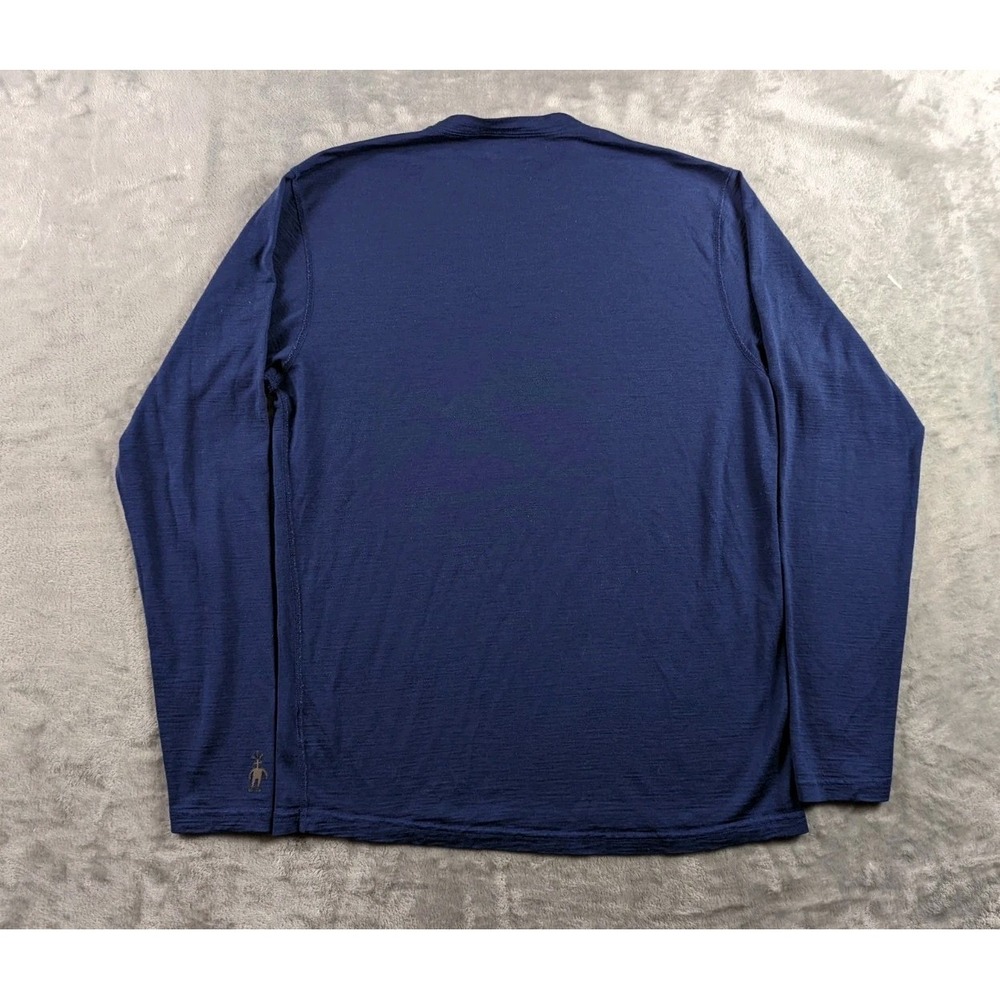 Smartwool Shirt Mens Large Blue Merino Wool Base Layer Long Sleeve Casual READ - Picture 11 of 13